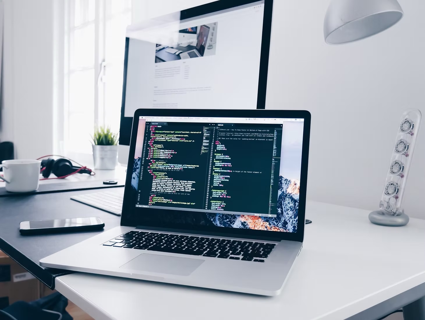 Developer laptop and API code